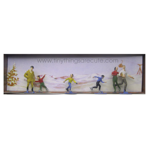 Ice Skating People Vintage Boxed Merten Miniatures - Click Image to Close