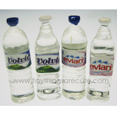 2 piece Evian or Volvic Water Bottle Miniatures (click to choose style) - Click Image to Close