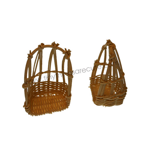 Woven Wicker Swing Chair Miniature - Click Image to Close