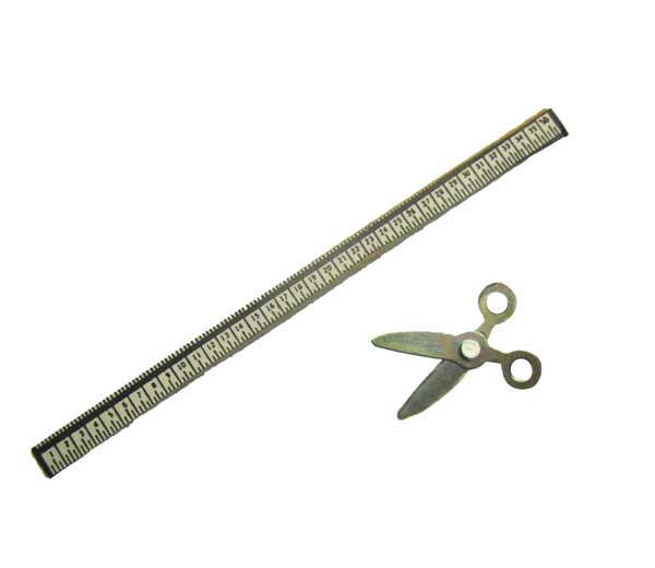 Yardstick and Scissors Vintage Miniature Set - Click Image to Close