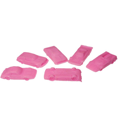 Assorted Mini Pink Cars Vintage Erasers (5) - Click Image to Close