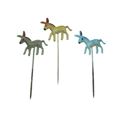 Enamel Donkey Vintage Stick Pins (3) - Click Image to Close
