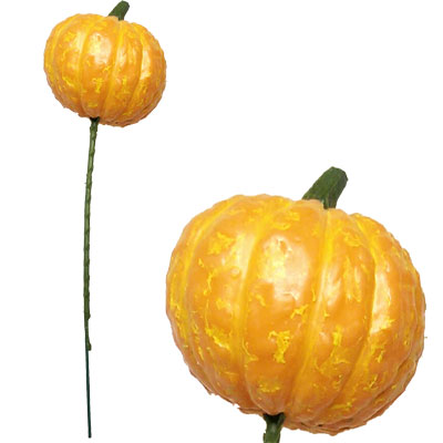Pumpkin Vintage Plastic Stem Pick (2) - Click Image to Close