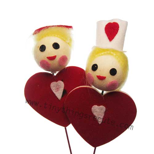 Valentine Head + Heart Couple Vintage Picks (2) - Click Image to Close
