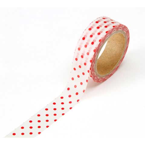 Washi Tape : Red Polka Dots - Click Image to Close