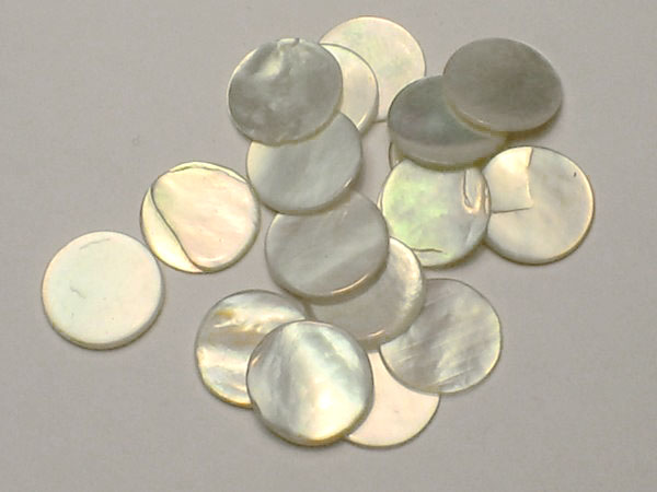 11mm Genuine Mother of Pearl Disc Cabochons (30) - Click Image to Close