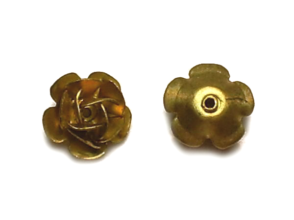 Rosette Vintage Brass Bead Findings (6) - Click Image to Close