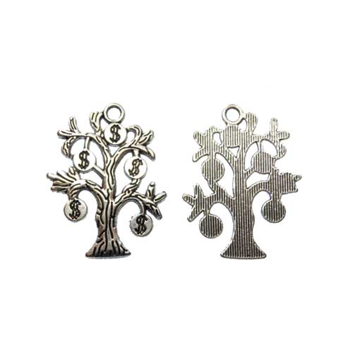 Money Tree Silvertone Charms (3) - Click Image to Close