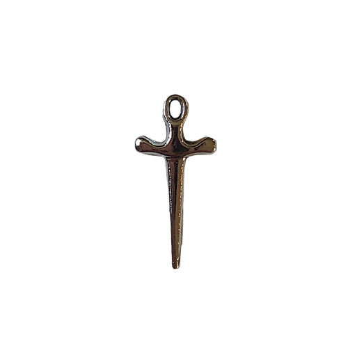 Minimalist Tiny Sword Silver-tone Charms (6) - Click Image to Close