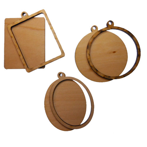 Wood Frame Ornament Blanks (6) - Click Image to Close