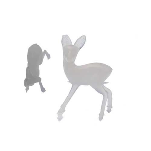 Deer Miniatures, Transluscent/White (6) - Click Image to Close