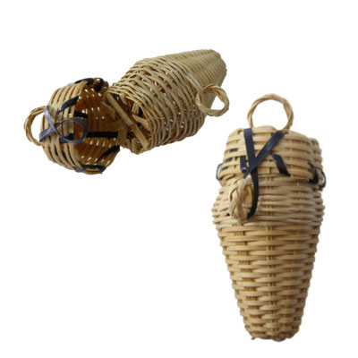 Woven Basket with Lid Vintage Miniature (1) - Click Image to Close