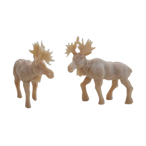 TINY Moose Vintage Plastic Miniatures (2) - Click Image to Close